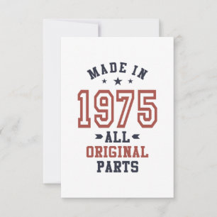 Cartão RSVP Nascer em 1975 Aniversário
