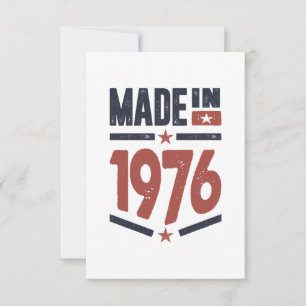 Cartão RSVP Nascer em 1976 Aniversário