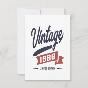 Cartão RSVP Nascer no Aniversário de 1980