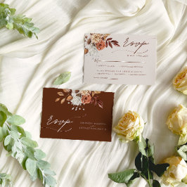 Cartão RSVP Nature Autumn Watercolor Wedding