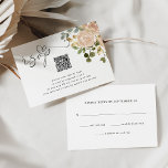 Cartão RSVP Neurocoloração aquática Floral Tradicional e Códig<br><div class="desc">Esses impressionantes cartões de resposta rsvp de casamento apresentam flores esmagadas, neutras em aquarela em cores neutras, cores de tons de terra como pêssego bege, rosa empoeirado e verde macio com acentos e folhas de ouro falsos. Um elegante olhar floral de vassoura sobre um simples fundo branco, com uma tipografia...</div>