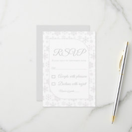 Cartão RSVP Neve no Amor Casamento de Inverno
