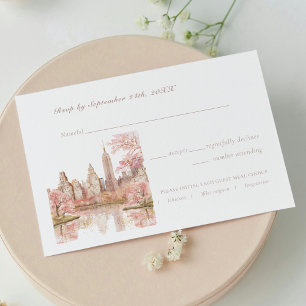 Cartão RSVP New York Wedding Dusty Pink