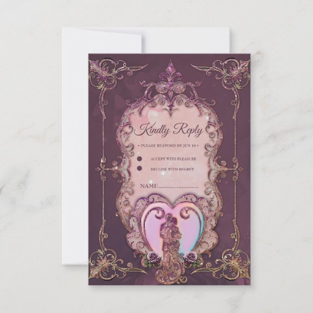 Cartão RSVP No Embrião do Coração. (Frente)