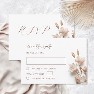 Cartão RSVP Noiva 3D Boho Flores Casamento