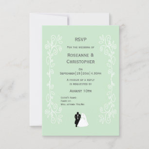 Cartão RSVP Noiva Colorida De Peppermint E Casamento De Design