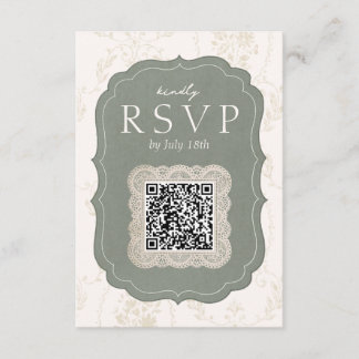 Cartão RSVP Noiva de Renda da Cordelia