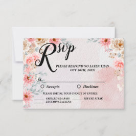 Cartão RSVP Noiva Floral Rosa Chic