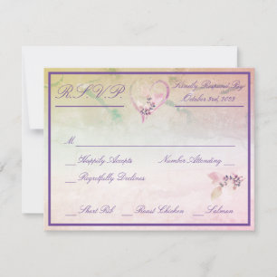 Cartão RSVP Noiva Rosa Floral Acima das Nuvens