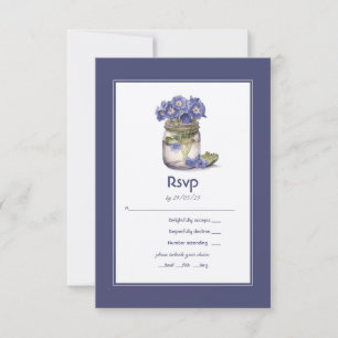 Cartão RSVP Noivado Floral de Future Dusk Common Evening Primr