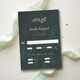 Cartão RSVP Noivado Mágico Floresta Esmeralda Fairycore
