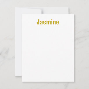 Cartão RSVP Nome Profissional de Caligrafia Dourada