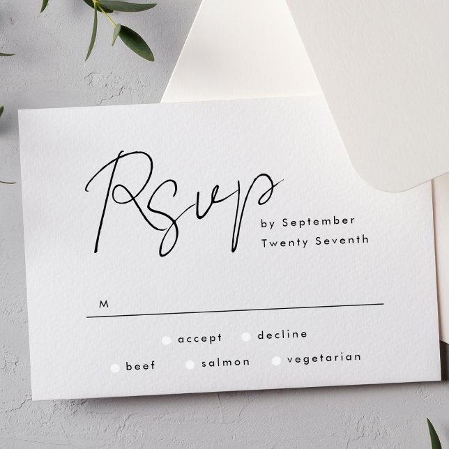 Cartão RSVP Nomes Personalizados Modernos Simples Casamento Br (Criador carregado)
