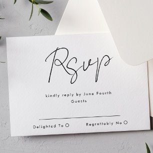 Cartão RSVP Nomes Personalizados Modernos Simples Casamento Br