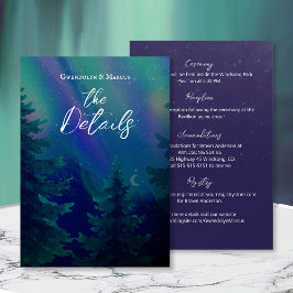 Cartão RSVP Northern Lights Forest Details Enclosure Card