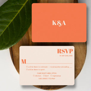 Cartão RSVP Nostalgic Charm Retro Wedding