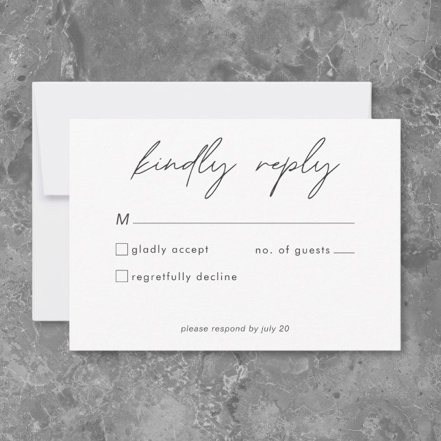 Cartão RSVP Nothing Fancy Just Love Minimalist Wedding  (Nothing Fancy Just Love Minimalist Wedding RSVP Card)