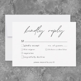 Cartão RSVP Nothing Fancy Just Love Minimalist Wedding 