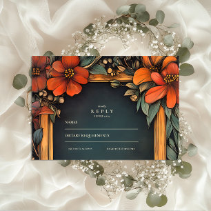 Cartão RSVP Nouveau, Arte Botânica Verde