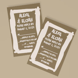 Cartão RSVP Nove anos Beige on Brown