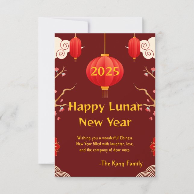 Cartão RSVP Novo ano chinês 2025 (Frente)