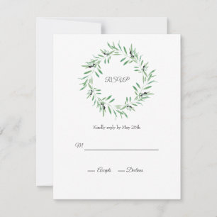 Cartão RSVP Noz-de-Oliva Negra