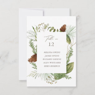 Cartão RSVP Número da Mesa de Casamento de Casamento Verde de