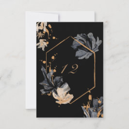 Cartão RSVP número exclusivo da mesa de casamento floral boêmi