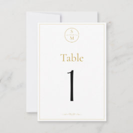 Cartão RSVP Números de Mesa de Casamento com Monograma Simples