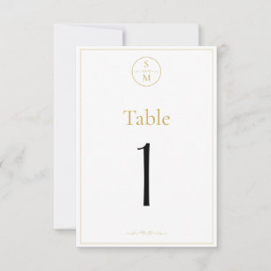 Cartão RSVP Números de Mesa de Casamento com Monograma Simples
