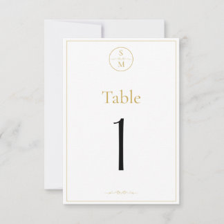 Cartão RSVP Números de Mesa de Casamento com Monograma Simples