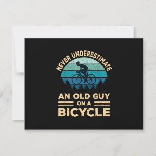 Cartão RSVP Nunca Subestime Uma Cara Velha Numa Bicicleta Engr