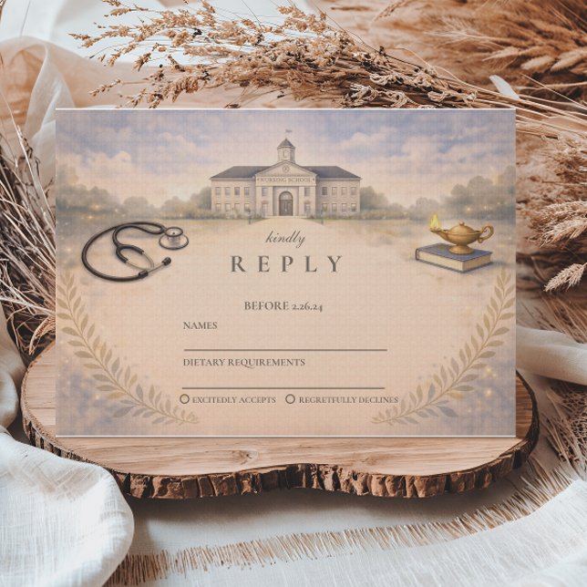 Cartão RSVP Nurse Pinning Ceremony Graduation (Criador carregado)