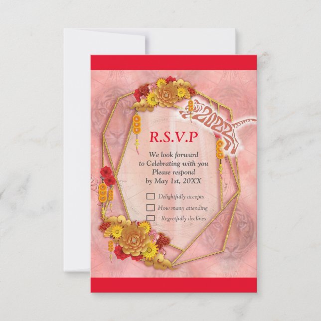 Cartão RSVP O Ano do Tigre (Frente)