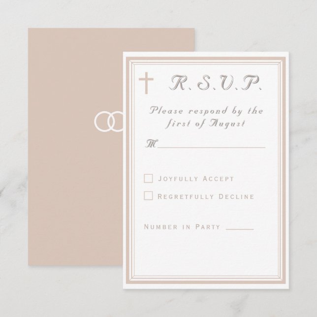 Cartão RSVP O Casamento Católico Refinado (Frente/Verso)