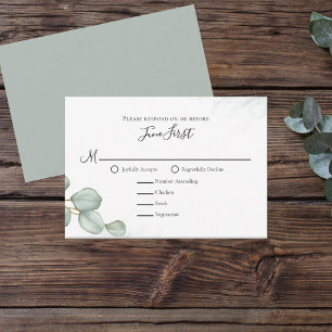 Cartão RSVP O Elegante Eucalyptus Deixa Uma Escolha Simples De