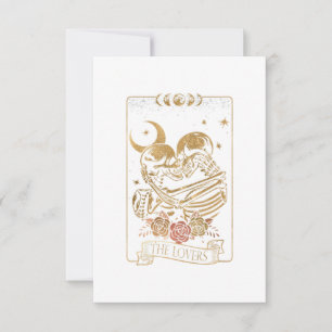 Cartão RSVP O Gótico de Halloween do Vintage da Placa Tarot do