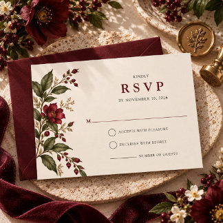 Cartão RSVP O Jardim de Vinho