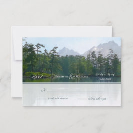 Cartão RSVP O lago no casamento da natureza russa das montanha