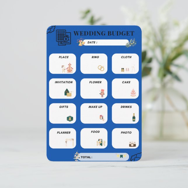 Cartão RSVP 💍 📝 O Último Planejador De Orçamento De Casament (Em pé/Frente)