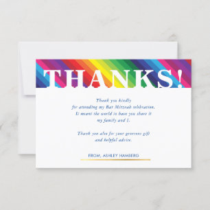 Cartão RSVP OBRIGADO, OBSERVE uma banda brilhante colorida do 