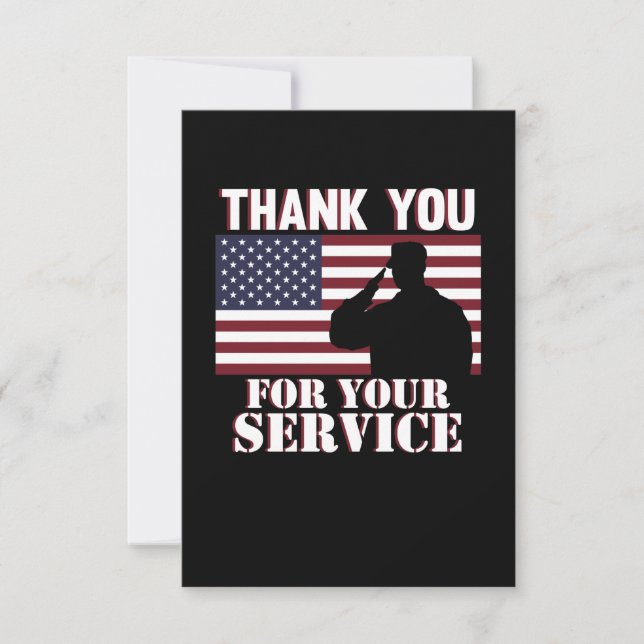 Cartão RSVP Obrigado Pelo Seu Serviço Feliz Dia dos Veteranos (Frente)