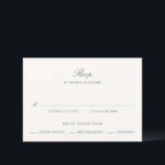 Cartão RSVP Old Money Teal Classic Wedding<br><div class="desc">A timeless old money style wedding rsvp card with elegant typography and a classic minimalist layout. Perfect for luxury weddings,  formal events,  and sophisticated celebrations.</div>