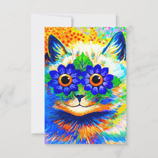 Cartão RSVP Olhos de Flor de Gato (Frente)