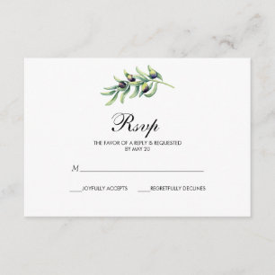 Cartão RSVP Oliva   VP de casamento com