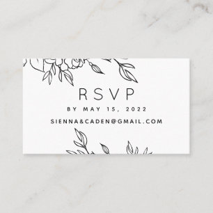 Cartão RSVP Online de Casamento Branco Minimalista