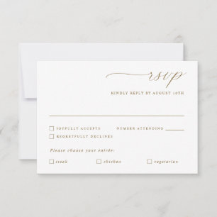 Cartão RSVP Opção De Refeição De Casamento De Caligrafia Doura
