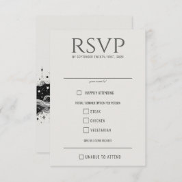 Cartão RSVP Opções de Comida de Banda Celestial