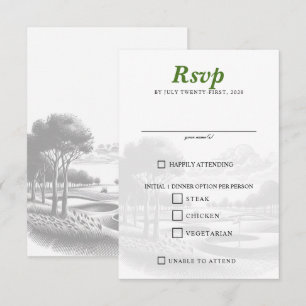 Cartão RSVP Opções de Comida de Casal de Golfe