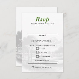 Cartão RSVP Opções de Comida de Casal de Golfe